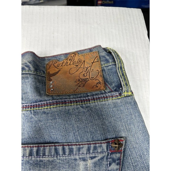 Ruthless Art Embroidered black mens Jeans Size 42 - Picture 14 of 16